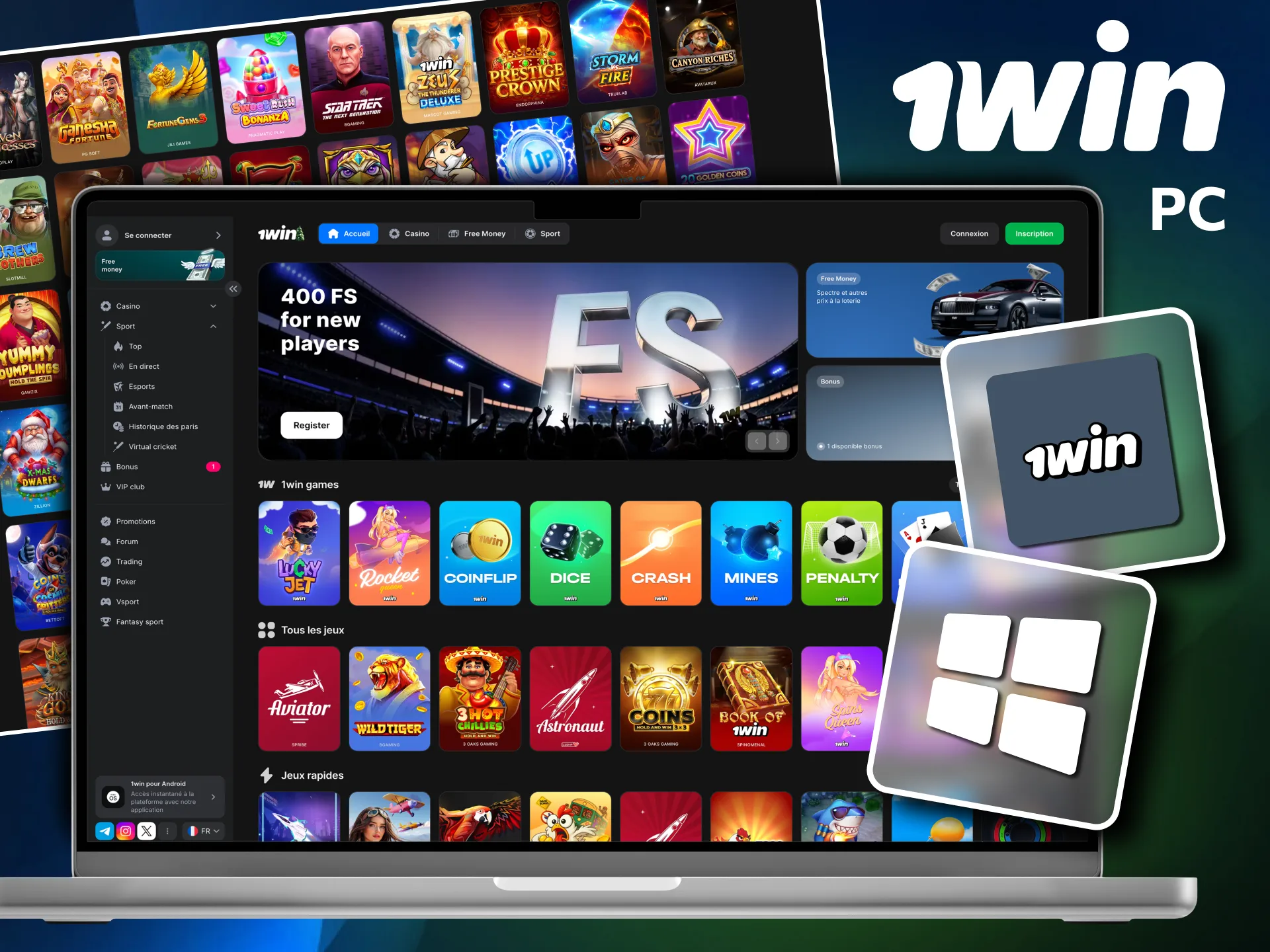 Application PC optimisée disponible sur 1win pour vos mises.