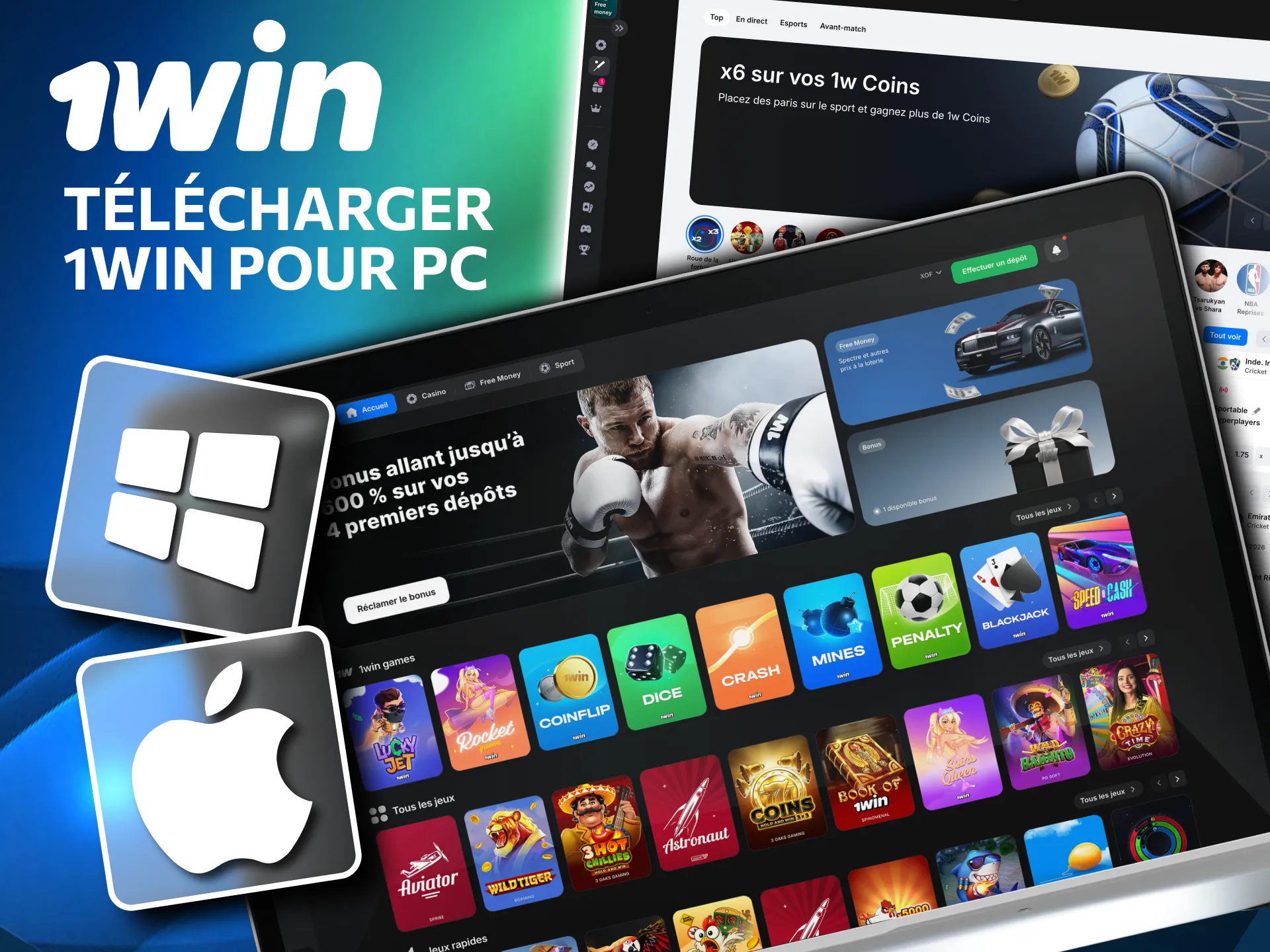 Guide pour installer 1win sur Windows et macOS.