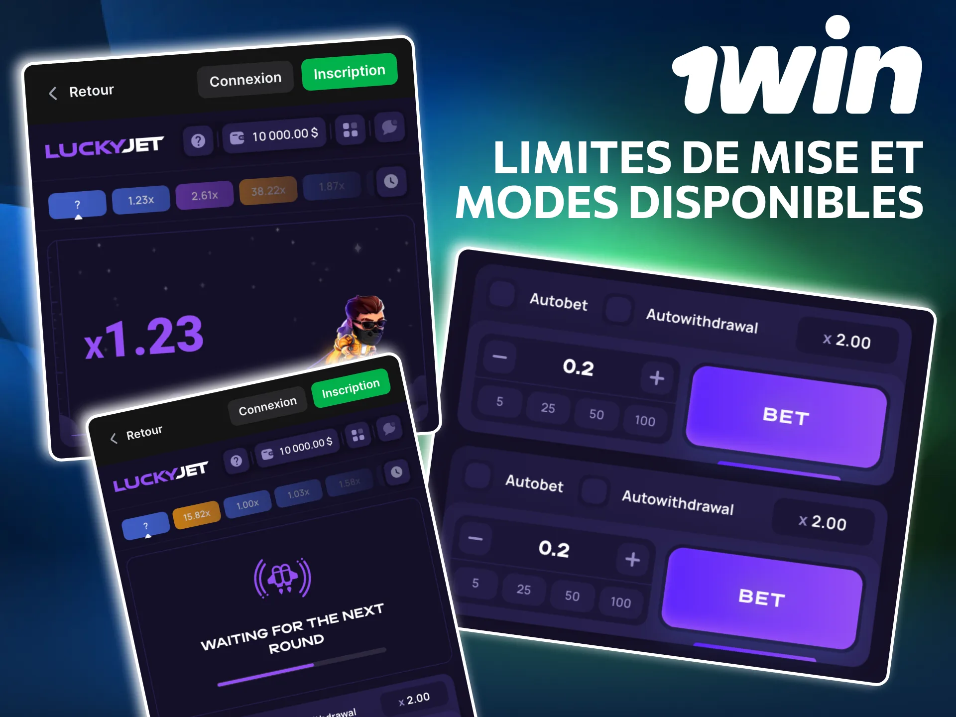 Mise minimale et maximale définies sur 1win.